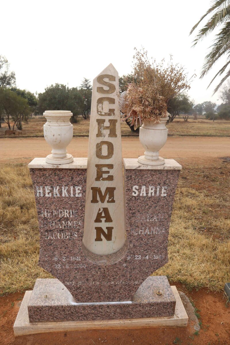 SCHOEMAN Hendrik Johannes Jacobus 1941-2000 & Sarah Johanna 1943-