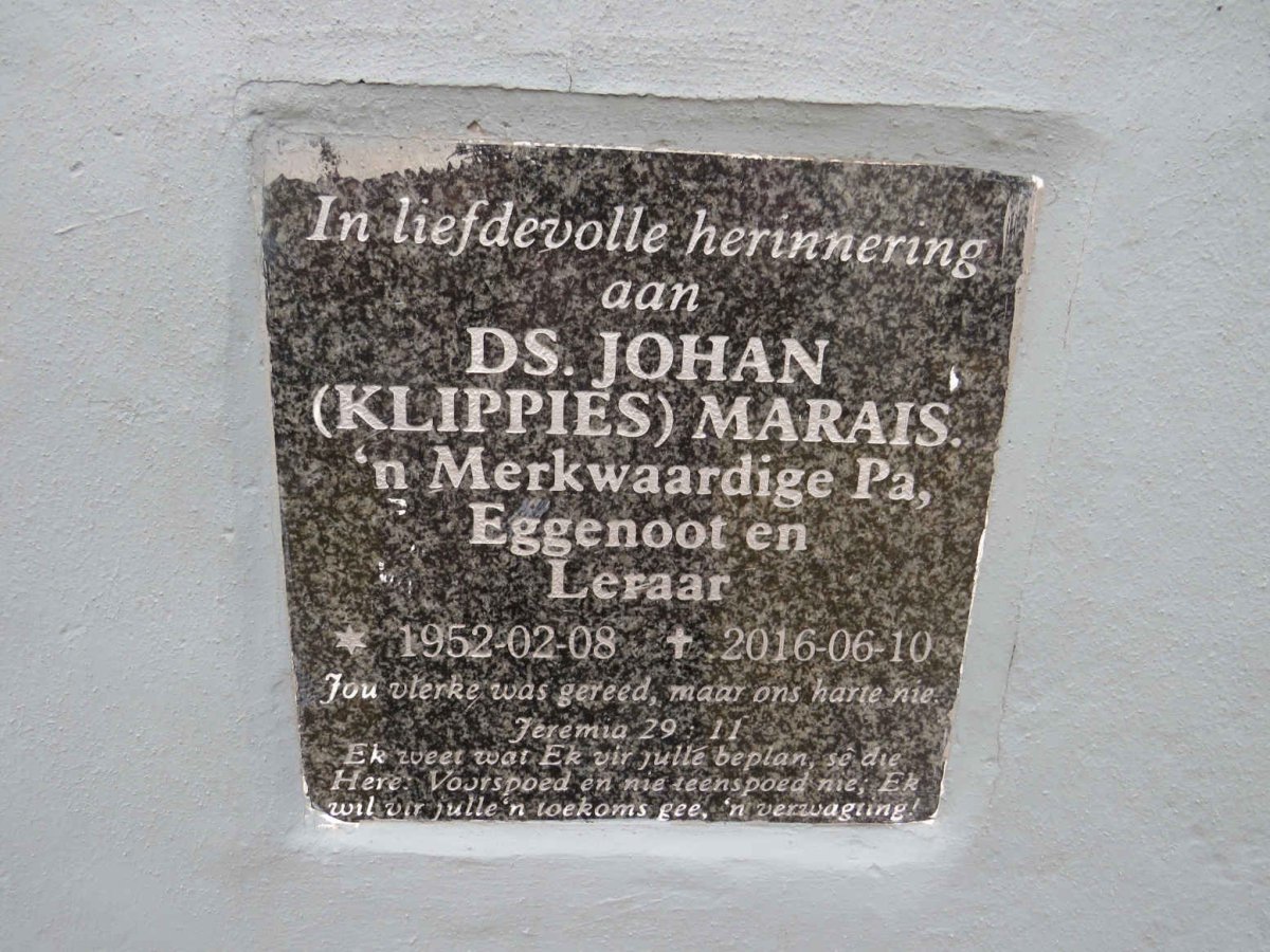 MARAIS Johan 1952-2016