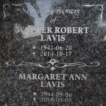 LAVIS Walter Robert 1941-2014 &amp; Margaret Ann 1944-2016