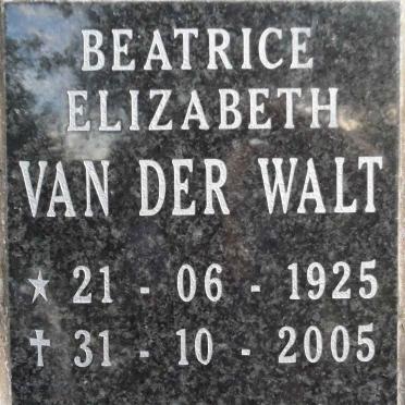 WALT Beatrice Elizabeth, van der 1925-2005