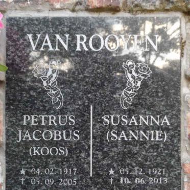 ROOYEN Petrus Jacobus, van 1917-2005 &amp; Susanna 1921-2013