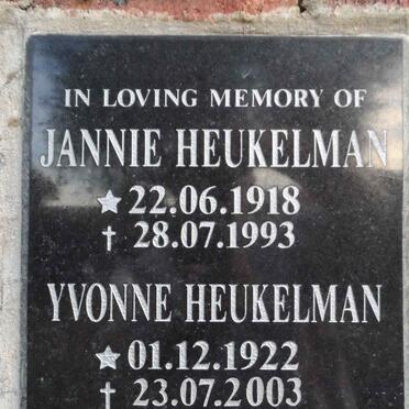 HEUKELMAN Jannie 1918-1993 &amp; Yvonne 1922-2003