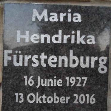 FURSTENBURG Maria Hendrika 1927-2016