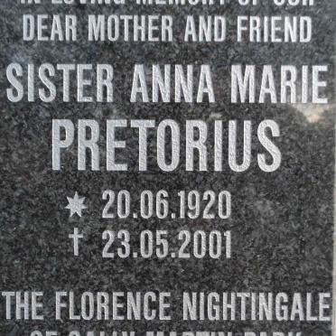 PRETORIUS Anna Marie 1920-2001