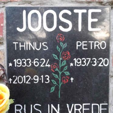 JOOSTE Thinus 1933-2012 &amp; Petro 1937-