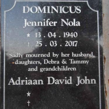 DOMINICUS Jennifer Nola 1940-2017 :: DOMINICUS Adriaan David John