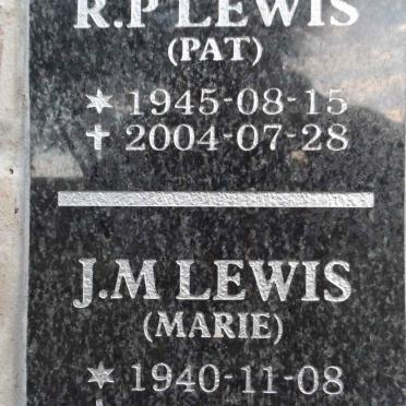 LEWIS R.P. 1945-2004 &amp; J.M. 1940-