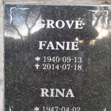 GROVE Fanie 1940-2014 &amp; Rina 1947-