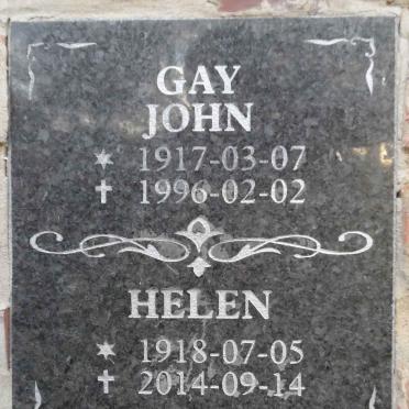 GAY John 1917-1996 &amp; Helen 1918-2014