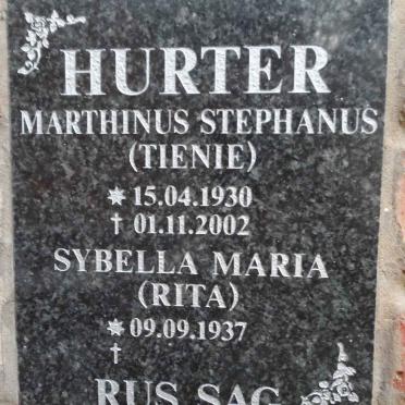 HURTER Marthinus Stephanus 1930-2002 &amp; Sybella Maria 1937-