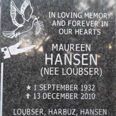 HANSEN Maureen nee LOUBSER 1932-2010