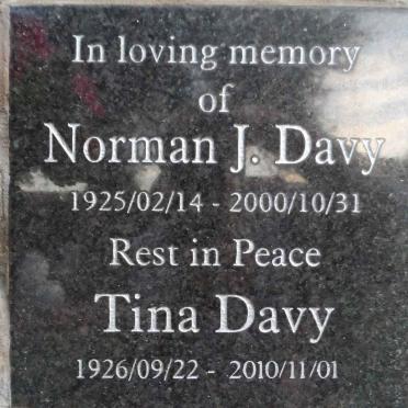 DAVY Norman J. 1925-2000 &amp; Tina 1926-2010