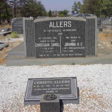 ALLERS Christiaan Daniel 1911-1977 &amp; Johanna H.C. KEULDER 1923-1996 :: ALLERS Christo 19?3-2007