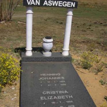 ASWEGEN Henning Johannes, van 1904-19?5 &amp; Cristina Elizabeth 1898-1978