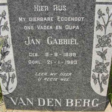 BERG Jan Gabriel, van den 1899-1963