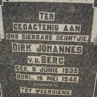 BERG Dirk Johannes, v.d. 1935-1945