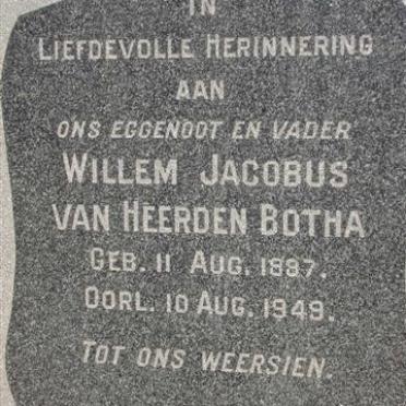BOTHA Willem Jacobus van Heerden 1887-19490
