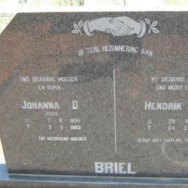 BRIEL Hendrik J.J. 1893-1980 &amp; Johanna D. KOCH 1895-1983