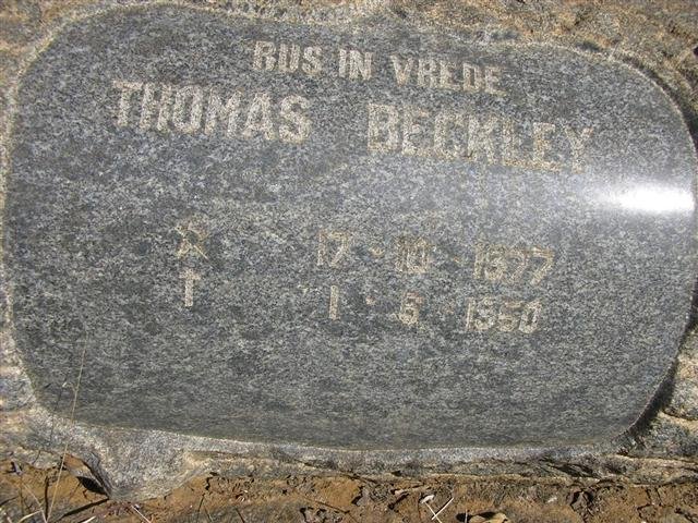 BECKLEY Thomas 1877-1950