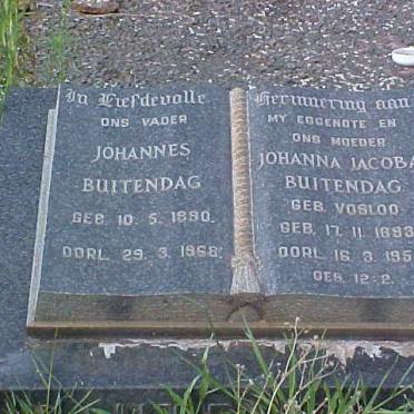 BUITENDAG Johannes 1890-1968 &amp; Johanna Jacoba VOSLOO 1896-1955