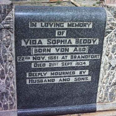BEDDY Vida Sophia nee VON ABO 1881-1934