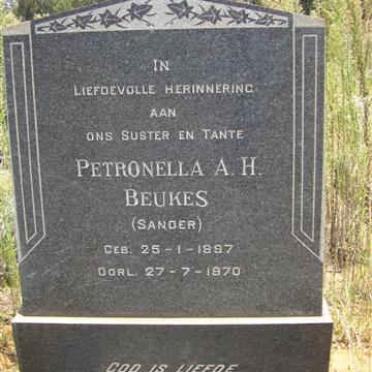 BEUKES Petronella A.H. nee SANDER 1807-1970