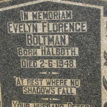 BOLTMAN Evelyn Florence néé HALBOTH -1948
