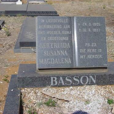BASSON Gertruida Susanna Magdalena 1905-1987