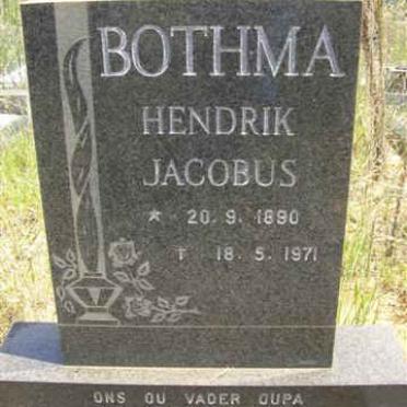BOTHMA Hendrik Jacobus 1890-1971