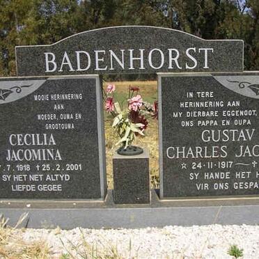 BADENHORST Gustav Charles Jacobus 1917-1978 &amp; Cecilia Jacomina 1918-2001