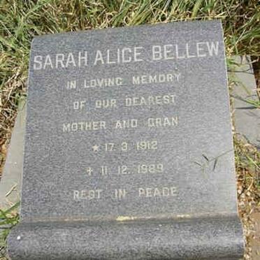 BELLEW Sarah Alice 1912-1989