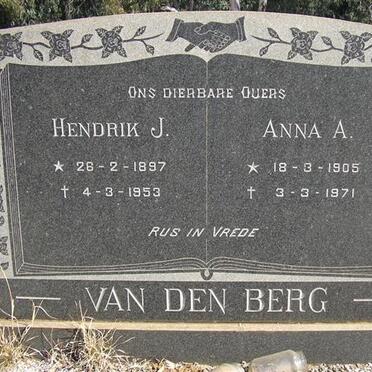 BERG Hendrik J., van den 1897-1953 &amp; Anna A. 1905-1971