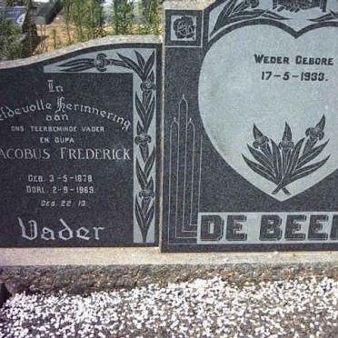 BEER Jacobus Frederick, de 1878-1969