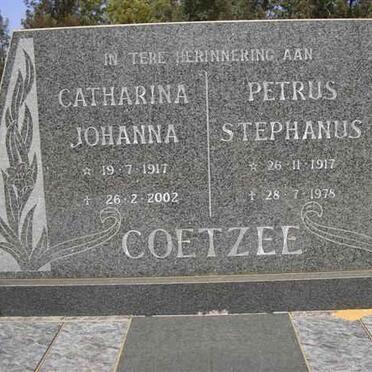 COETZEE Petrus Stephanus 1917-1978 &amp; Catharina Johanna 1917-2002