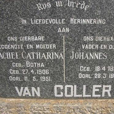 COLLER Johannes Izak, van 1889-1967 &amp; Rachel Catharina BOTHA 1906-1951