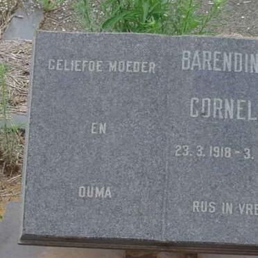 CORNELIUS Barendina C. 1918-1973