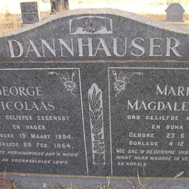 DANNHAUSER George Nicolaas 1894-1954 &amp; Maria Magdalena 1902-1975