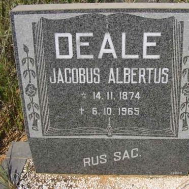 DEALE Jacobus Albertus 1874-1965