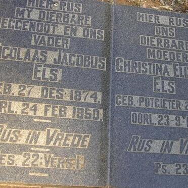 ELS Nicolaas Jacobus 1874-1950 &amp; Christina Elizabeth POTGIETER 1881-1959