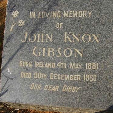 GIBSON John Knox 1881-1960