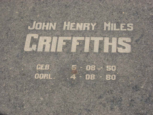 GRIFFITHS John Henry Miles 1950-1980