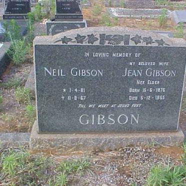 GIBSON Neil 1981-1967 &amp; Jean ELDER 1876-1955