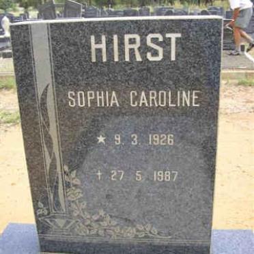 HIRST Sophia Caroline 1926-1987