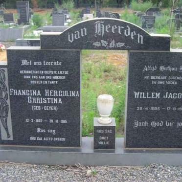 HEERDEN Willem Jacobus, van 1885-1972 &amp; Francina Herculina Christina GEYER 1902-19?5