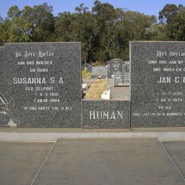HUMAN Jan G.C. 1890-1974 &amp; Susanna S.A. DELPORT 1891-1984