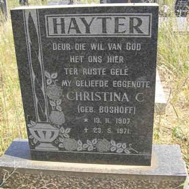 HAYTER Christina C. nee BOSHOFF 1907-1971