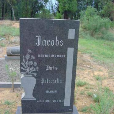 JACOBS Dirkie Petronella nee SAAIMAN1895-1973