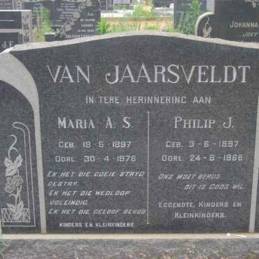 JAARSVELDT Philip J., van 1897-1968 &amp; Maria A.S. 1897-1976