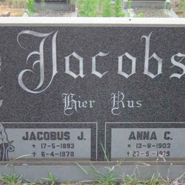 JACOBS Jacobus J. 1893-1978 &amp; Anna C. 1903-1979