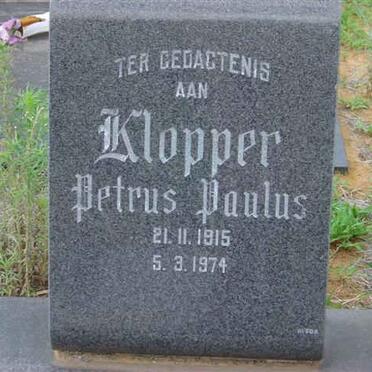KLOPPER Petrus Paulus 1915-1974